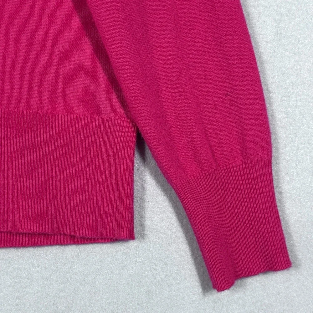 J‎ Crew Cashmere Sweater Womens Medium Classic Fit Crewneck Preppy Pink BA400